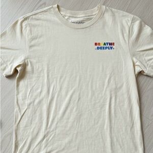 Cream T-Shirt with Colorful Text